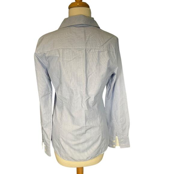 J.Crew 100% Cotton Women's Pin Stripe Button Down Kathryn Slim Fit Medium Blue - Picture 4 of 10